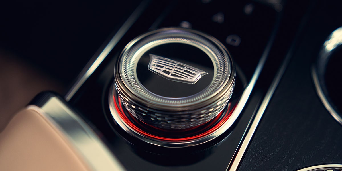 Close up view of a button used inside the 2025 Cadillac LYRIQ.