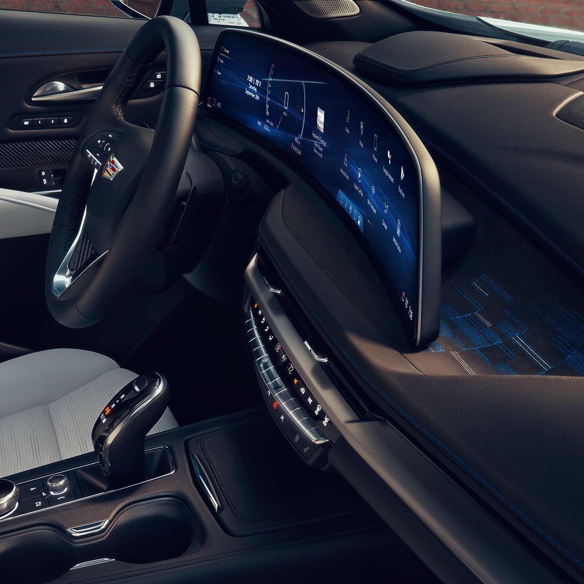 Vue latérale du tableau de bord du Cadillac XT4 2025.