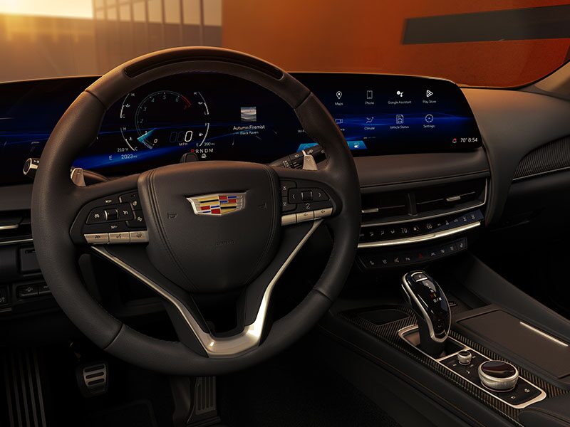 Sélecteur de mode de conduite installé dans la Cadillac CT5 2025.