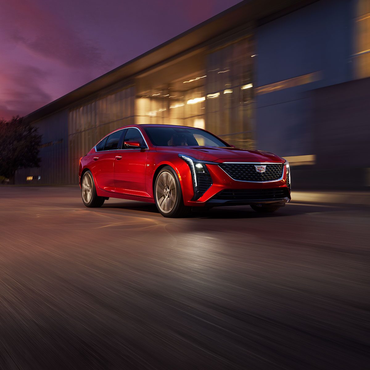 Scenic view of the 2025 Cadillac CT5 at dusk.