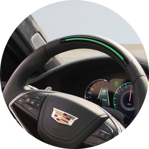 Cadillac Super Cruise Étape 1 : Appuyez sur le bouton Super Cruise sur le volant pour activer le Super Cruise.