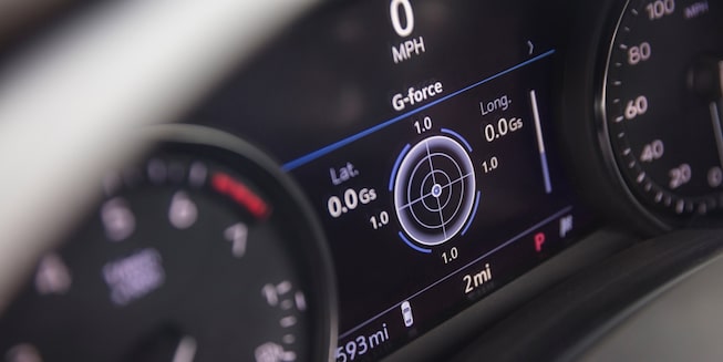 Close-up view of the CT4 speedometer.