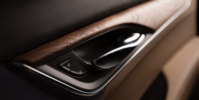 Cadillac CT5 Sedan Interior Door Handle Close-Up.