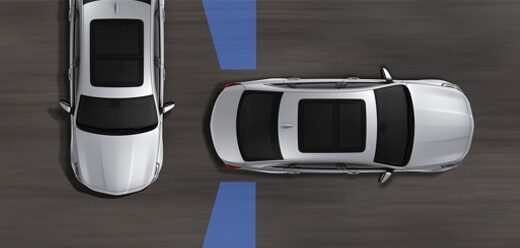 Berline Cadillac CT6 2020 : L’alerte de circulation transversale arrière.