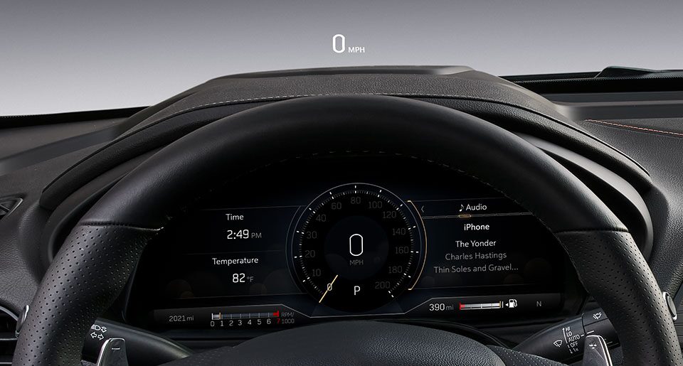 2022 Cadillac CT4 technology - HUD display.