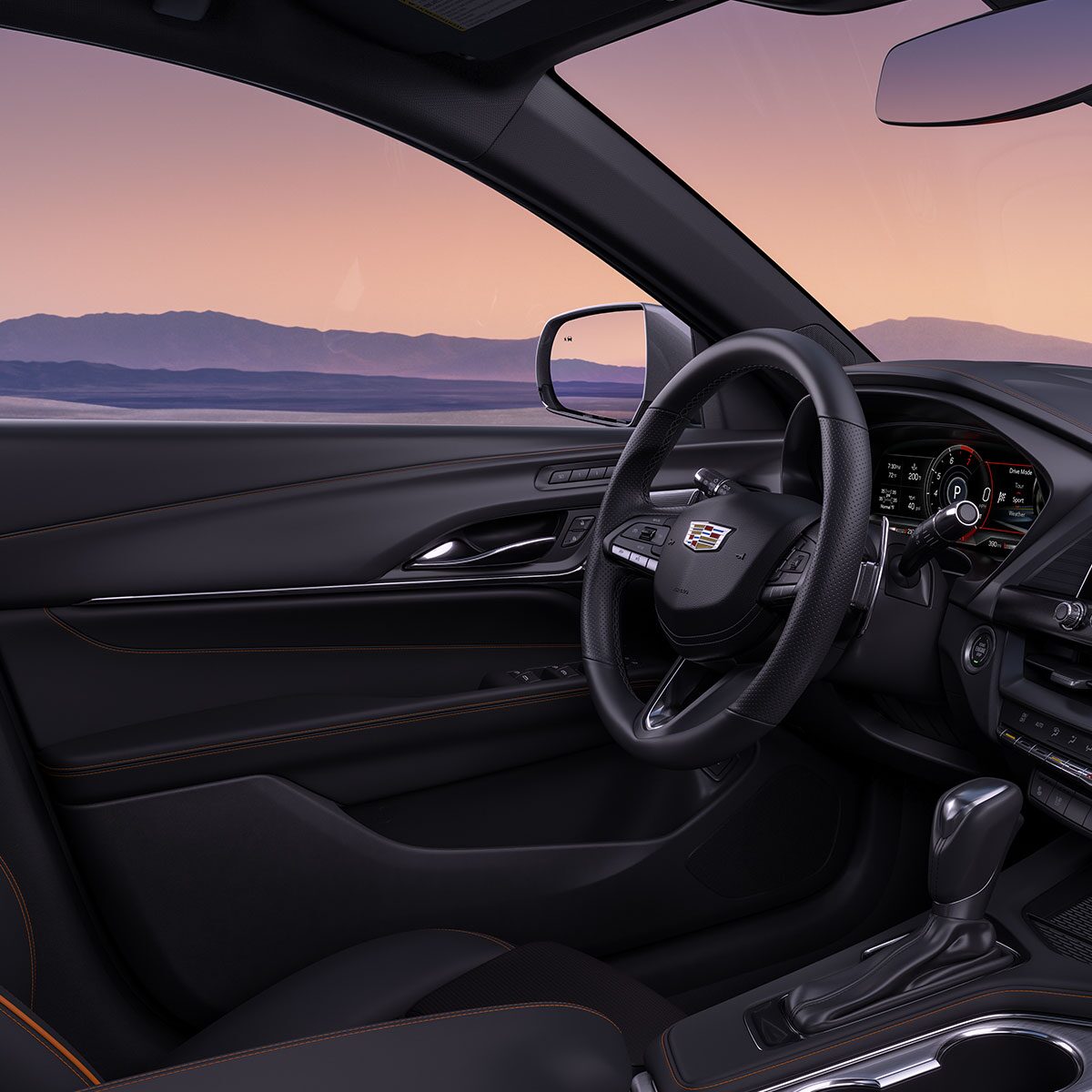 2024 Cadillac CT4 interior steering wheel.