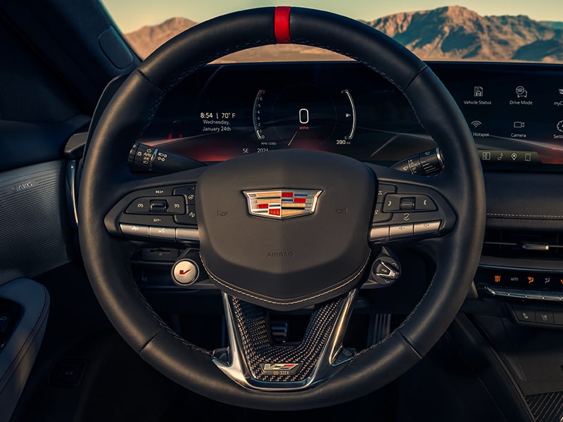 2025 Cadillac CT5-V steering wheel.