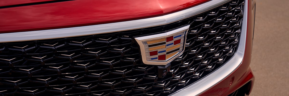 Front grille close-up of the 2026 Cadillac CT5.