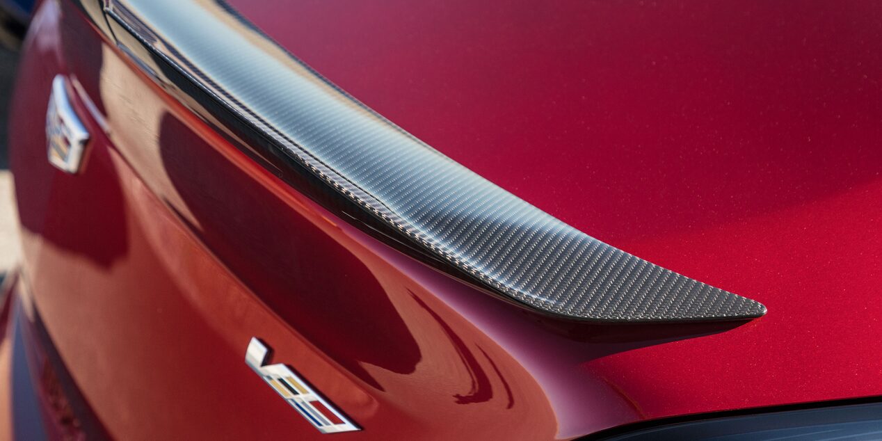 Carbon fibre package of the 2023 CT4-V compact sport sedan.