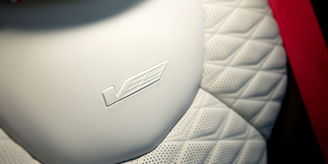 2023 CT4-V race-inspired interior refinement details.