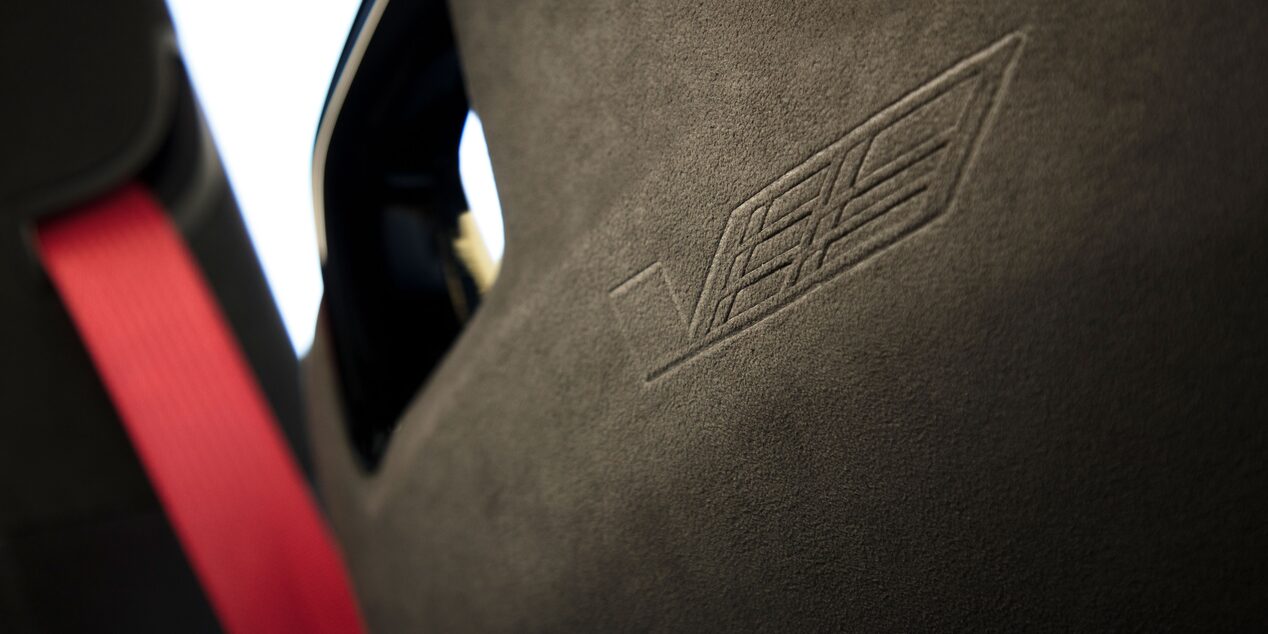 2023 Cadillac CT4-V interior sueded microfiber accents.