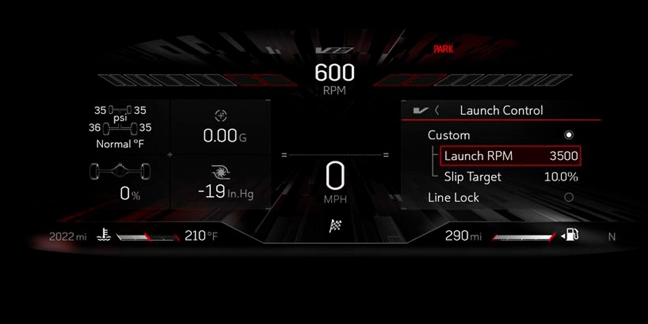 2023 CT4-V compact sport sedan featuring the driver information centre display.