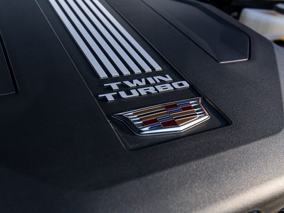 Cadillac Twin Turbo Engine Closeup.