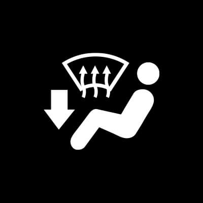Bouton de dégivrage et de distribution de l’air vers le bas.