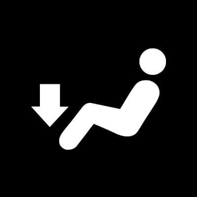 Bouton de distribution de l’air vers le bas.