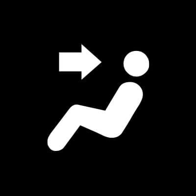 Bouton de distribution de l’air vers le haut.