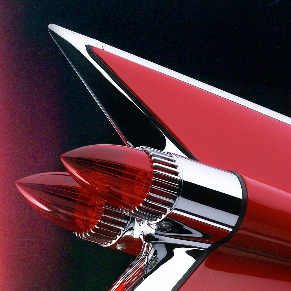 Les ailettes saillantes du Cadillac Eldorado Biarritz 1959.