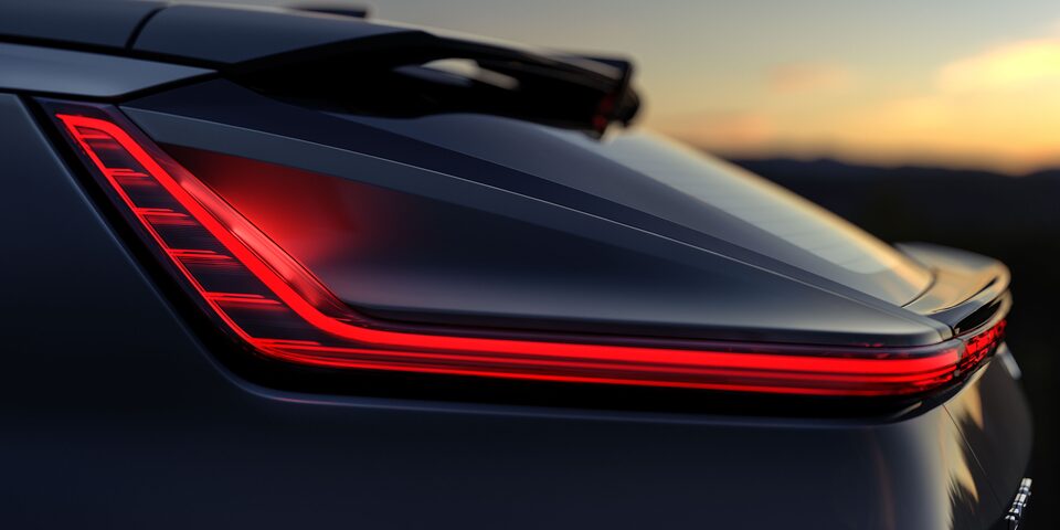 Feux arrière verticaux à DEL rouges du Cadillac LYRIQ 2024.