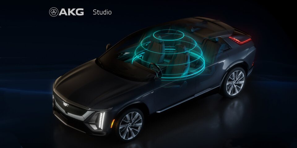 Système sonore Studio d’AKG à 19 haut-parleurs, une exclusivité Cadillac, du Cadillac LYRIQ 2024.