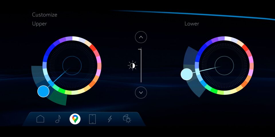 Système d’éclairage d’ambiance à DEL à 26 couleurs du Cadillac LYRIQ 2024.