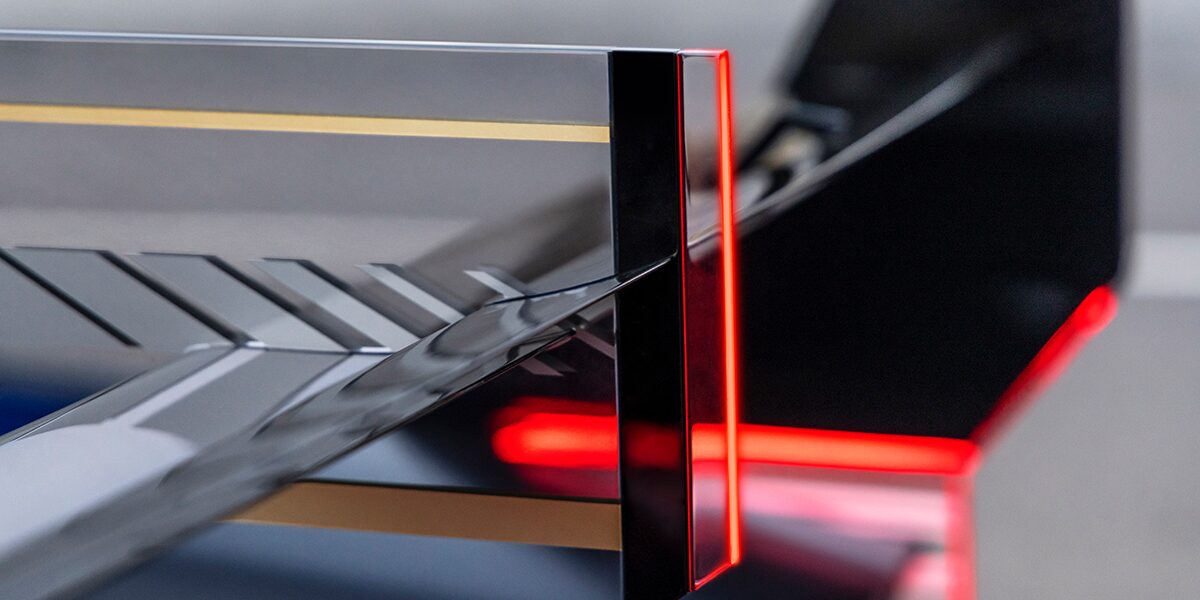 Close up view of light emitting from the Cadillac GTP Hypercar.