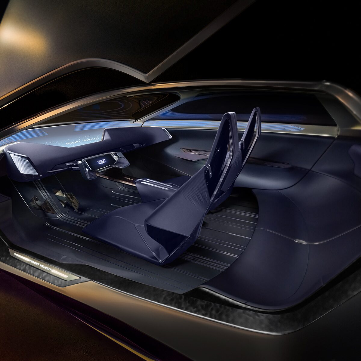 Luxurious interiors of the Cadillac Opulent Velocity.