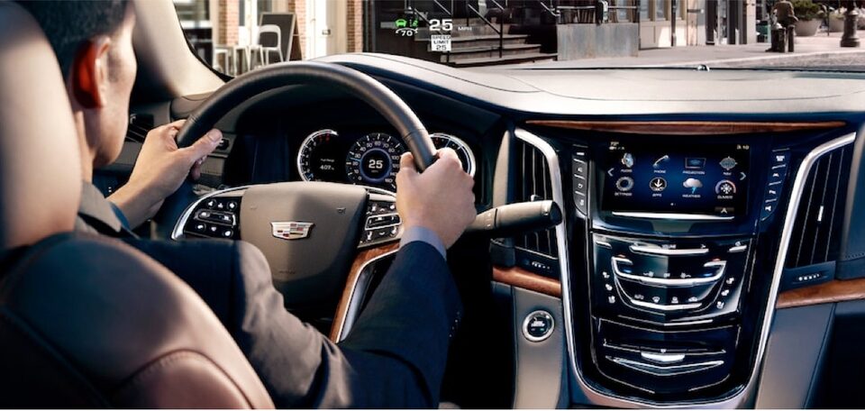 2020 Cadillac Escalade Full-Size SUV Hands on Steering Wheel.