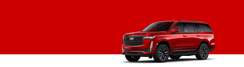 Cadillac Escalade rouge.