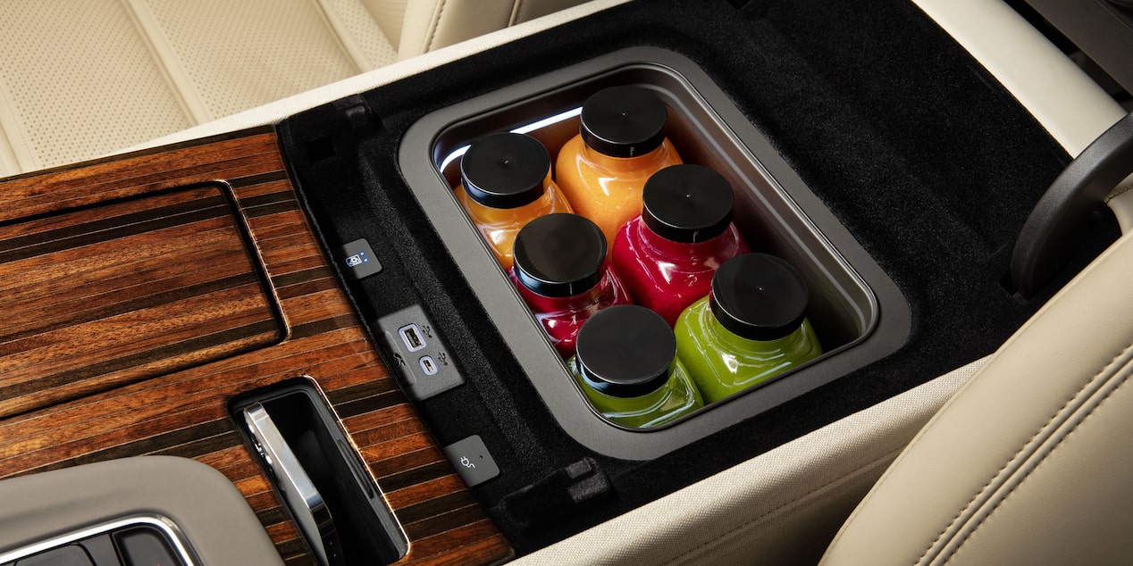 2023 Cadillac Escalade centre console refrigerator.