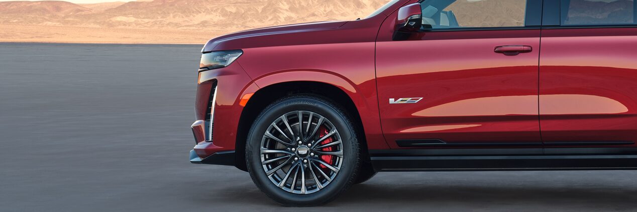 Driver side view of the 2023 Escalade.