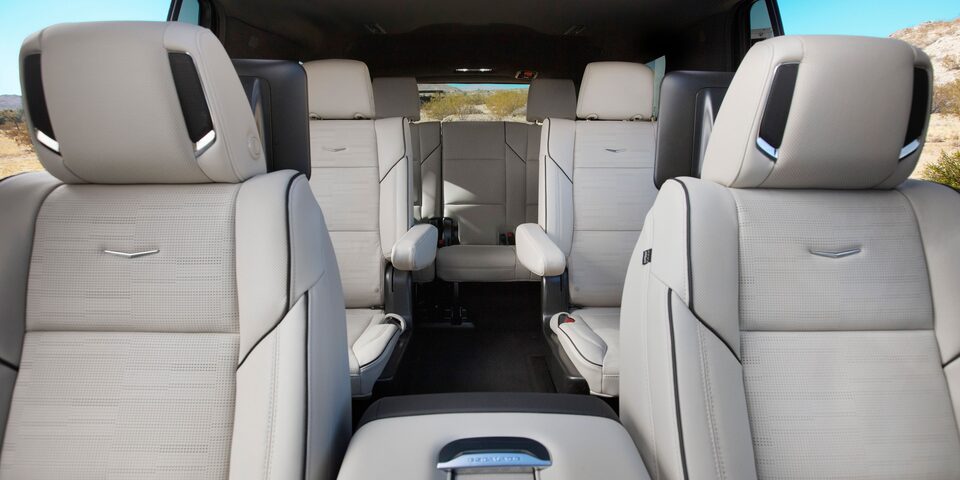 The 2023 Cadillac Escalade featuring interior seats.