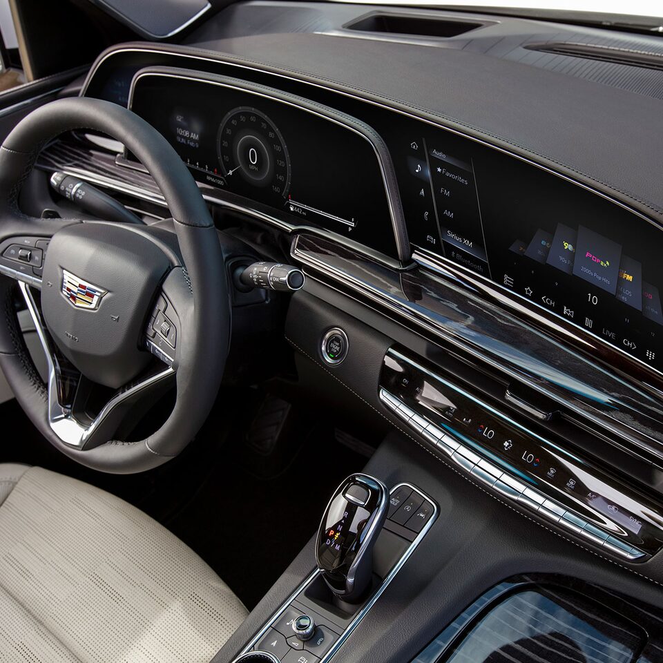 Top view of the front interior of the 2023 Escalade.