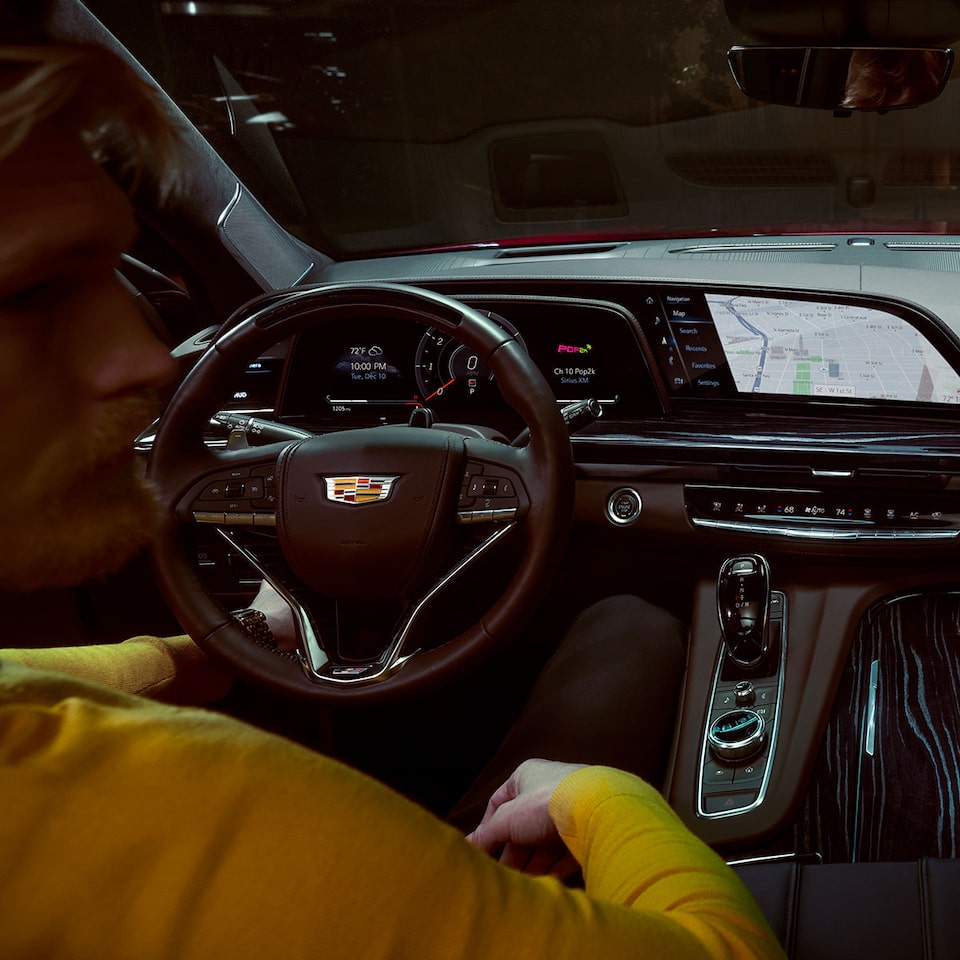 2024 Cadillac Escalade-V full-size luxury SUV front interior.