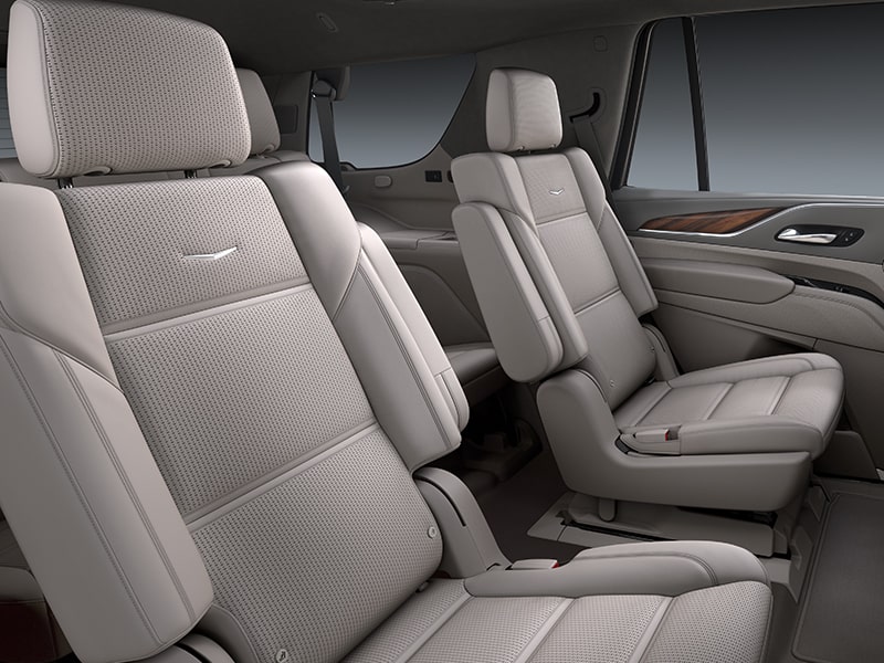 Comfortable second row seating on the 2025 Cadillac Escalade.