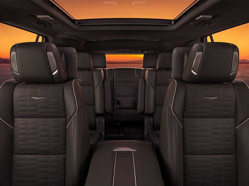 Modern interiors of the 2025 Cadillac Escalade.
