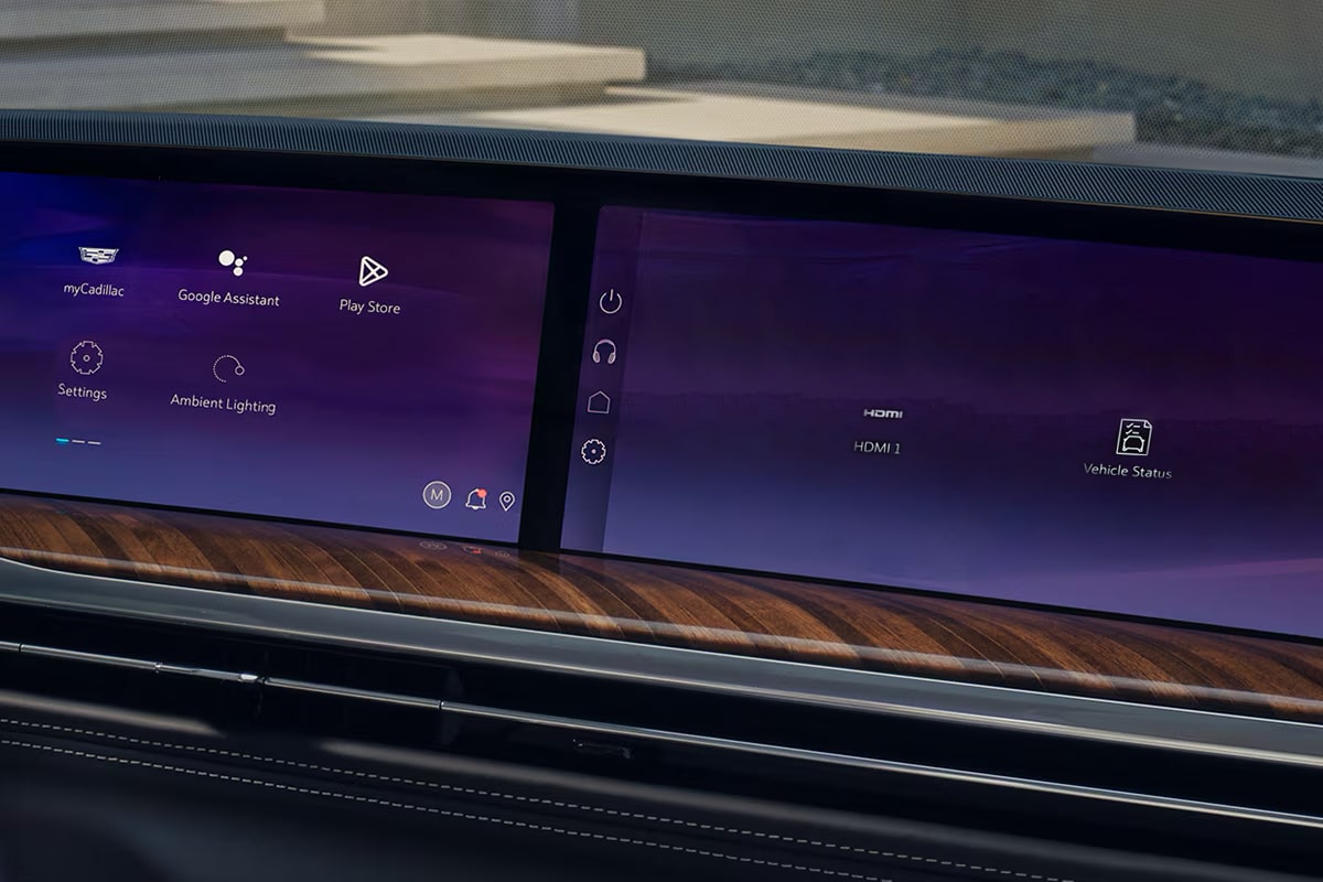 Close up view of the infotainment screen on the 2025 Cadillac Escalade.