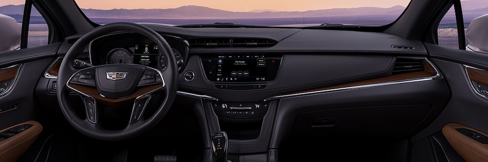 Luxurious and spacious interiors of the 2026 Cadillac XT5 luxury SUV.