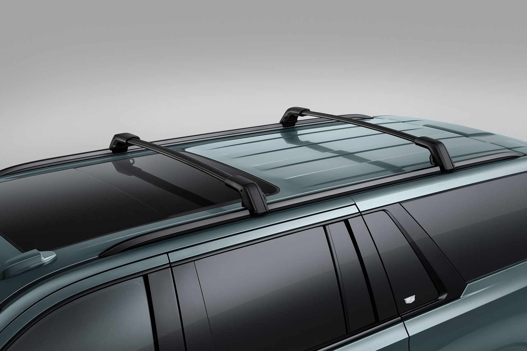 Vue rapprochée du porte-bagages de toit du Cadillac Escalade 2027