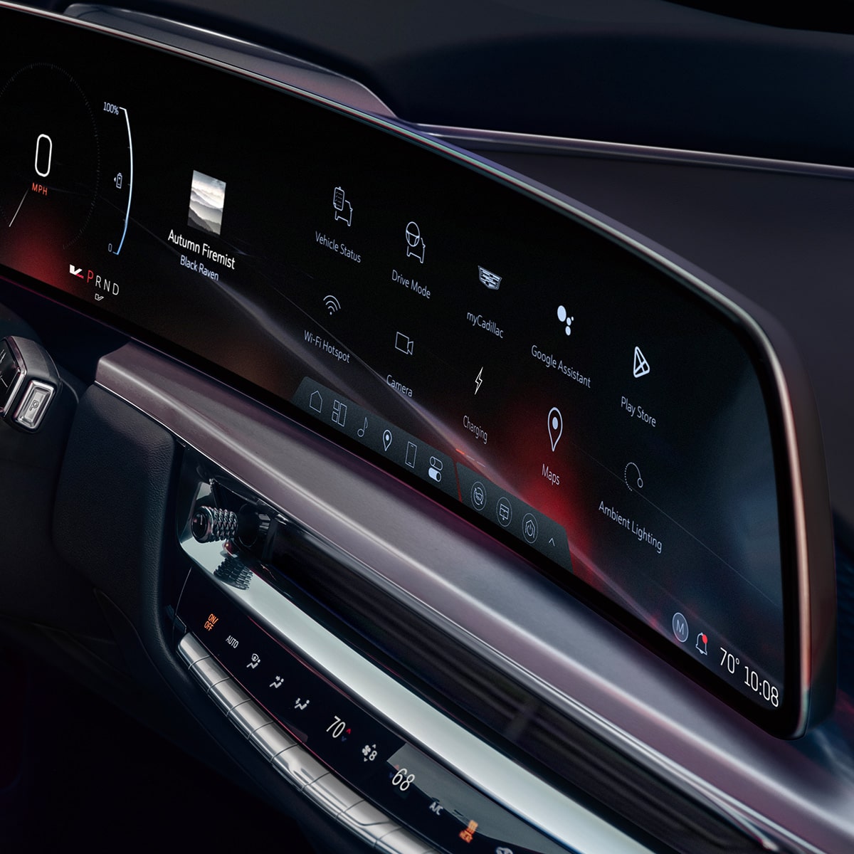 Close up of the 33" LED Display inside the 2026 Cadillac LYRIQ-V.