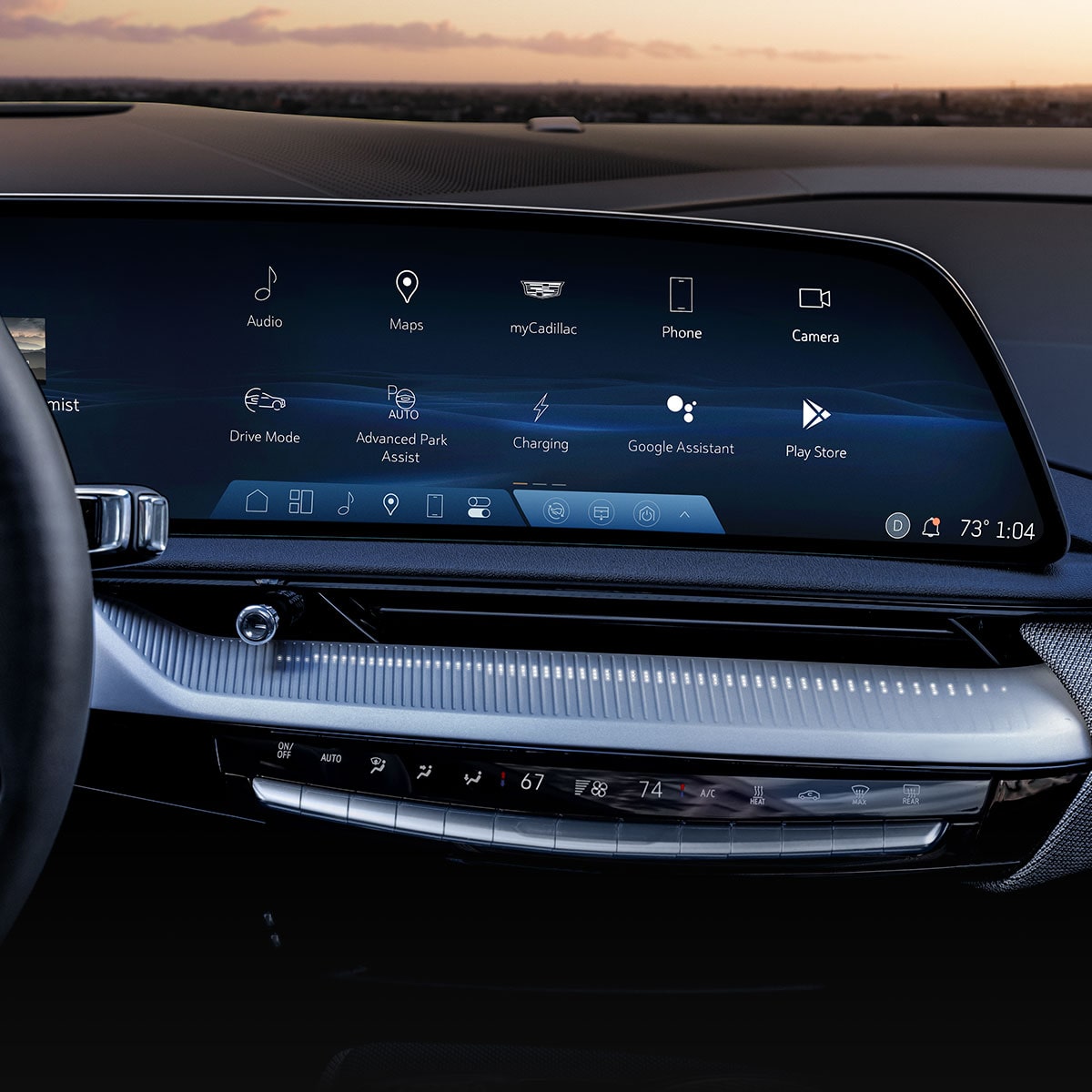 Intelligent interiors of the 2026 Cadillac OPTIQ electric SUV.