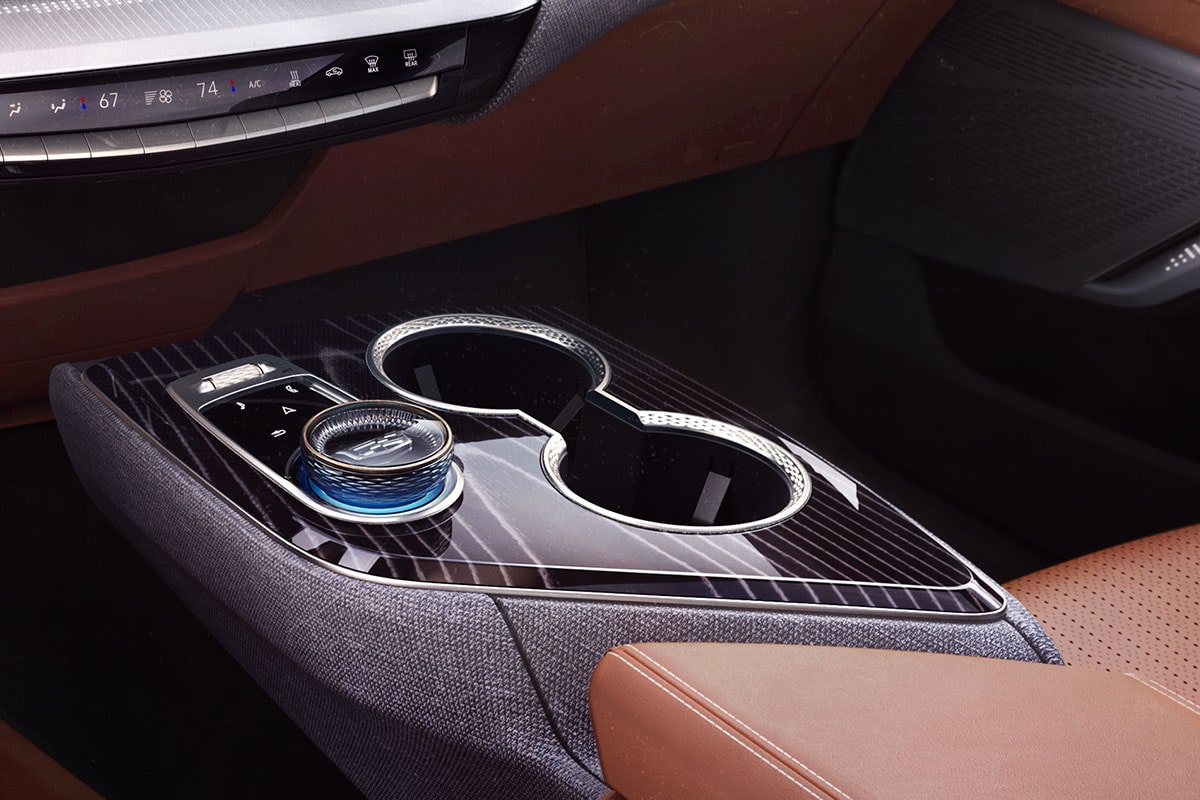 Close Up View of the Center Console of the 2027 Cadillac OPTIQ