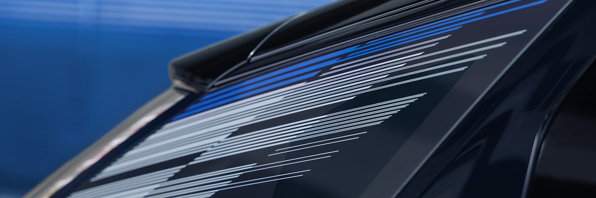 Close-up of the Mondrian Pattern on the 2027 OPTIQ-V Rear Quarter Glass