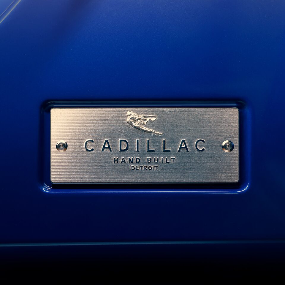 Cadillac hand built Detroit plaque.