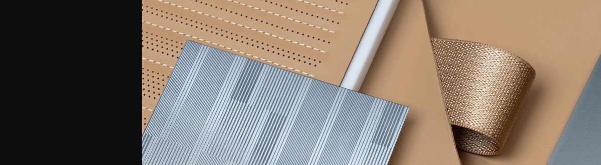 Camelia Leather and Acier Metal Trim of the Cadillac CELESTIQ Vale design palette.
