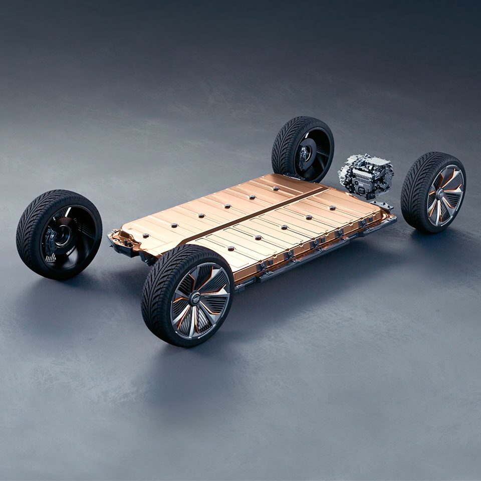 Plateforme de batterie Ultium du Cadillac LYRIQ.