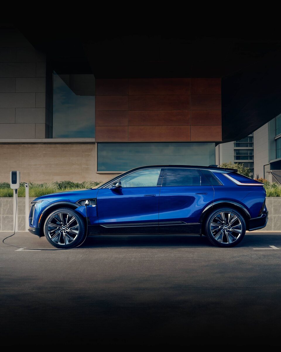 A scenic shot of the All-Electric 2024 Cadillac LYRIQ.