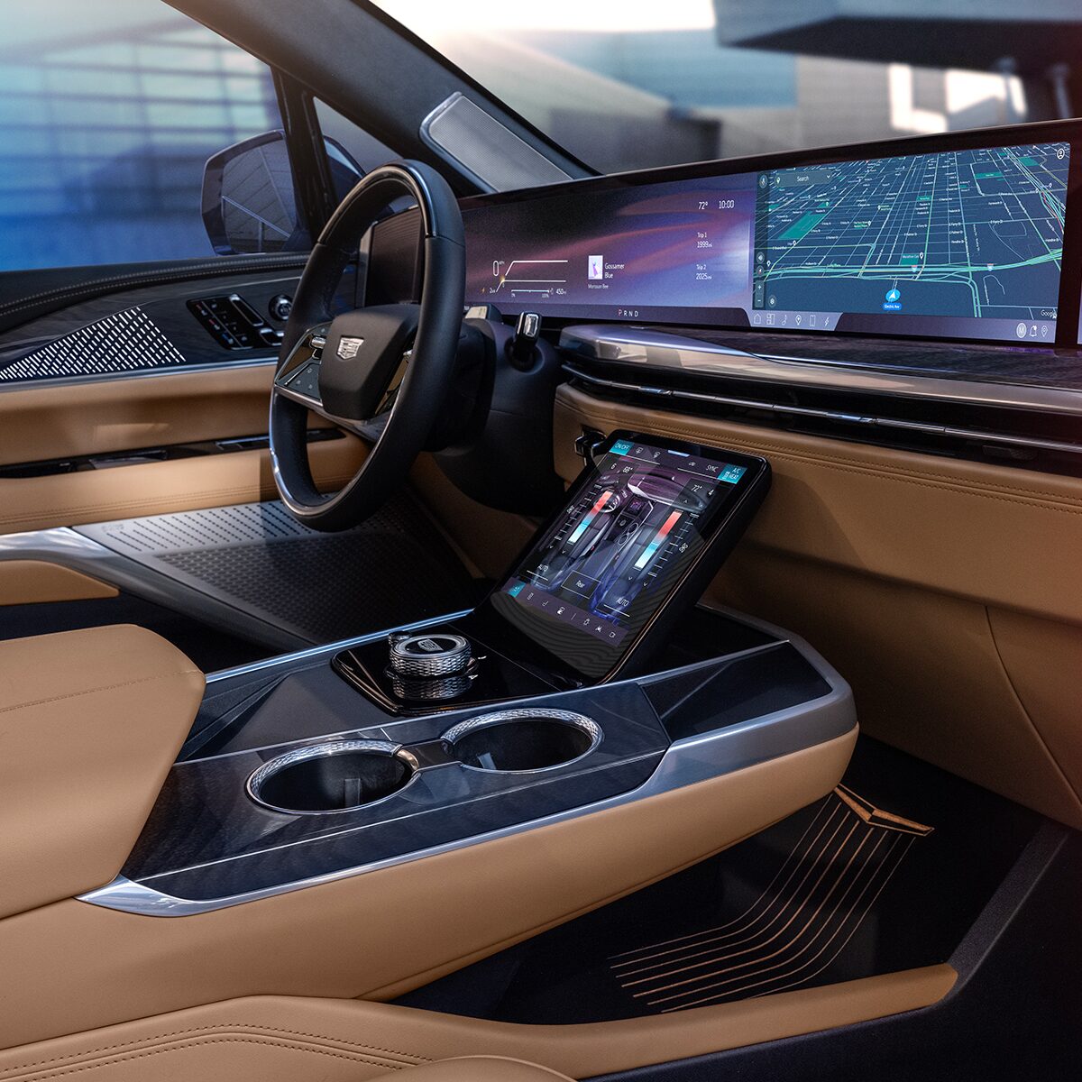 L’habitacle de l’Escalade IQ vu par le passager avant.