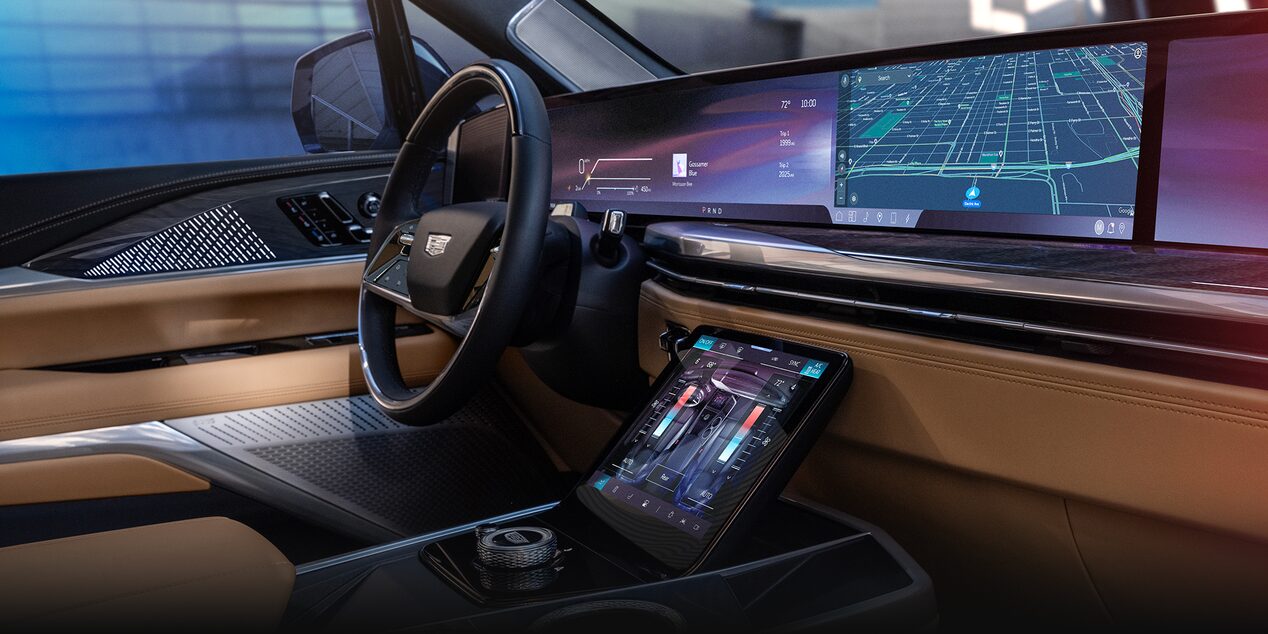 L’habitacle de l’Escalade IQ vu par le passager avant.