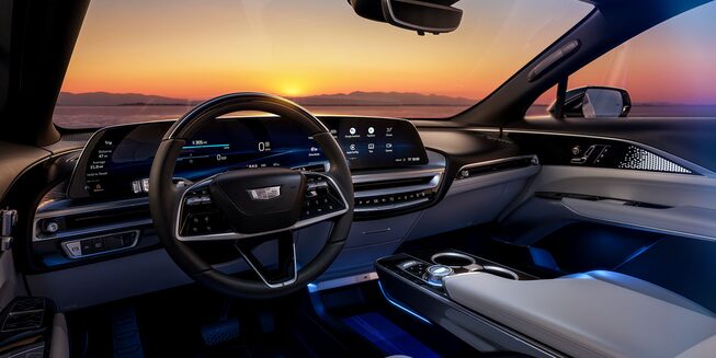 Cadillac LYRIQ front interior.