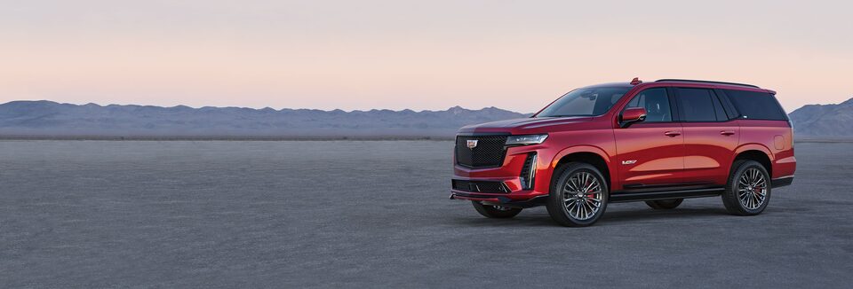 Side exterior view of 2023 Cadillac Escalade-V.